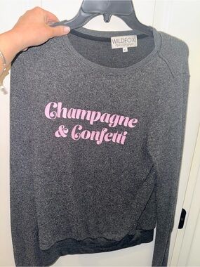 Wildfox Grey Sweatshirt with Pink Script Logo